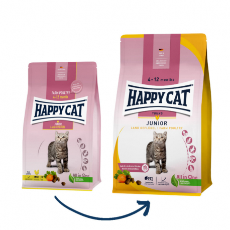 Happy Cat Young Junior Land Geflügel / Hydina 4 kg