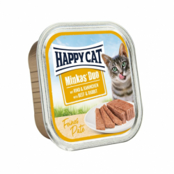 Happy Cat Minkas Duo Paté - Hovězí & Králík 100 g