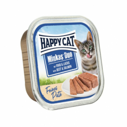 Happy Cat Minkas Duo Paté - Hovězí & Losos 100 g