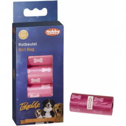 Sáčky na trus TidyUp 4x15 fuchsia/vzor