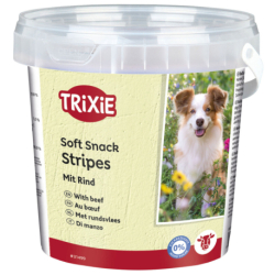 Soft Snack Happy Stripes - hovězí pásky, kyblík 500 g