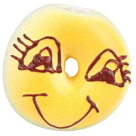 Bagel s obličejem, latexová hračka se zvukem, o 6 cm