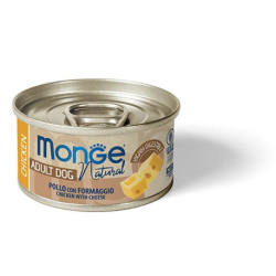 MONGE DOG NATURAL kuřecí maso se sýrem pro psy 95 g