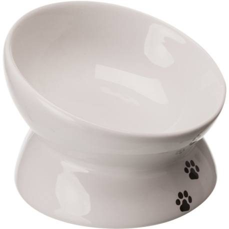 Zvýšená ergonomická keramická miska, 0.15 l/o 13 cm, bílá