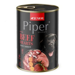 NEW PIPER JUNIOR s hovězím srdcem a mrkví, konzerva pro štěňata 400 g