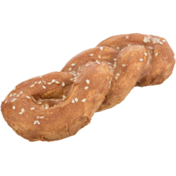 DentaFun Chicken Bread, žvýkací pletýnka z buvolí kůže s masem [50 ks], 15 cm / 75 g