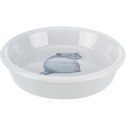 Keramická miska s motivem kočky,  0.25 l/o 13 cm, šedá