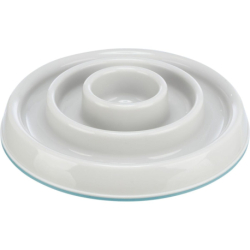 Miska k pomalému krmení, design kruhy, 0,45 l/o 23 cm, plast/TPR, šedá