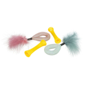 Set 4ks trubiček s peřím, hračka pro kočky,  15 cm