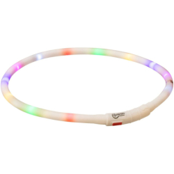 Flash USB svítící silikonový obojek, XS-XL: 70 cm / 10 mm, multicolor