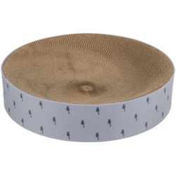 LILLY kulatý škrabací pelech s catnipem, o 45 × 10 cm, karton, šedá
