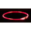 Flash light ring USB, blikací obojek, červená