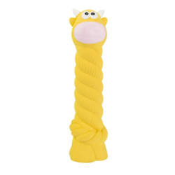 Kravička s latexovým lanem a chroupacím zvukem 15 cm, latex, HipHop Dog