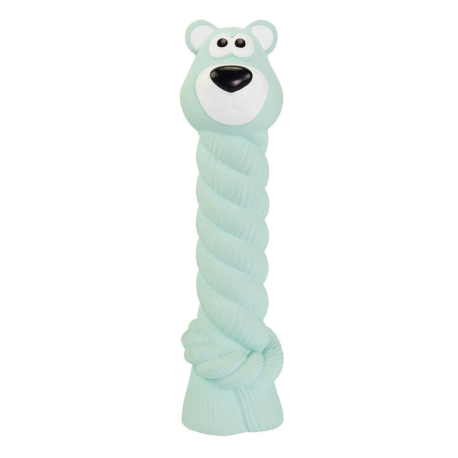Medvídek s latexovým lanem a chroupacím zvukem 15 cm, latex HipHop Dog