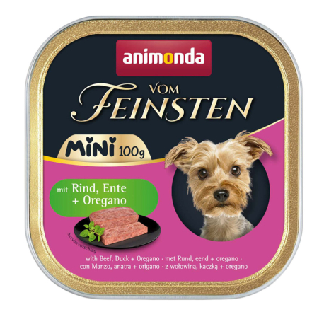 ANIMONDA paštika Vom Feinsten MINI - hovězí, kachna, oregáno pro psy 100 g