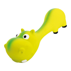 Hrošík ležící - tvar činky, se zvukem, 22 cm, latex, zelená, HipHop Dog