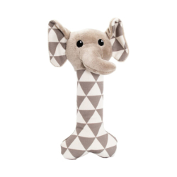 Plátěná kost s hlavou slona, se zvukem, 24 cm, krémová/šedá, HipHop Dog