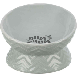 Keramická miska vyvýšená, ergonomický tvar, 0,35 l / 17 cm, šedá