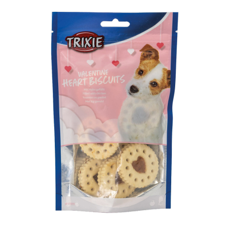 Valentine Heart Biscuits, sušenky s kuřecím, 100 g - LIMITOVANÁ NABÍDKA