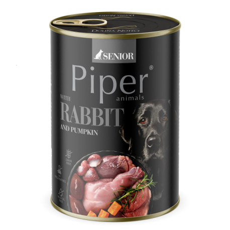 NEW PIPER SENIOR s králíkem a dýní, konzerva pro psy 400 g