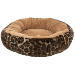 SOFT Edition kulaté lůžko LEO s okrajem, ø 50 cm, hnědá/leopardí