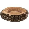 SOFT Edition kulaté lůžko LEO s okrajem, ø 50 cm, hnědá/leopardí