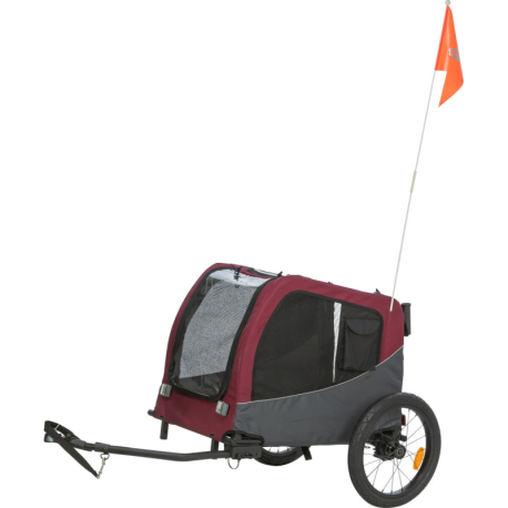 Vozík za kolo, L: 75 × 86 × 80/145 cm, do 30 kg, šedá/červená