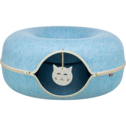 Filcová boudička - donut, ø 60 cm, s hračkou, modrá