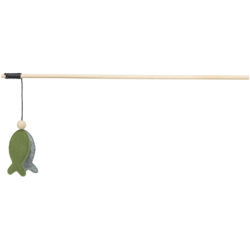 Hrací prut s rybkou, 48 cm, s catnipem,  dřevo/filc