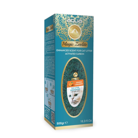 AQUA Magic Zeolite ORANGE & CINNAMON  - granulovaný deodorant pro kočičí WC,  500 g