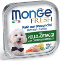 MONGE FRESH - paštika a kousky s kuřetem a zeleninou 100 g pro psy