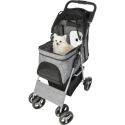 Kočárek pro psy BUGGY, rychlosklápěcí, 47 x 100 x 80 cm, nosnost do 15 kg, šedá