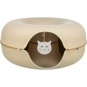 Filcová boudička - donut, ø 60 cm, s hračkou, béžová